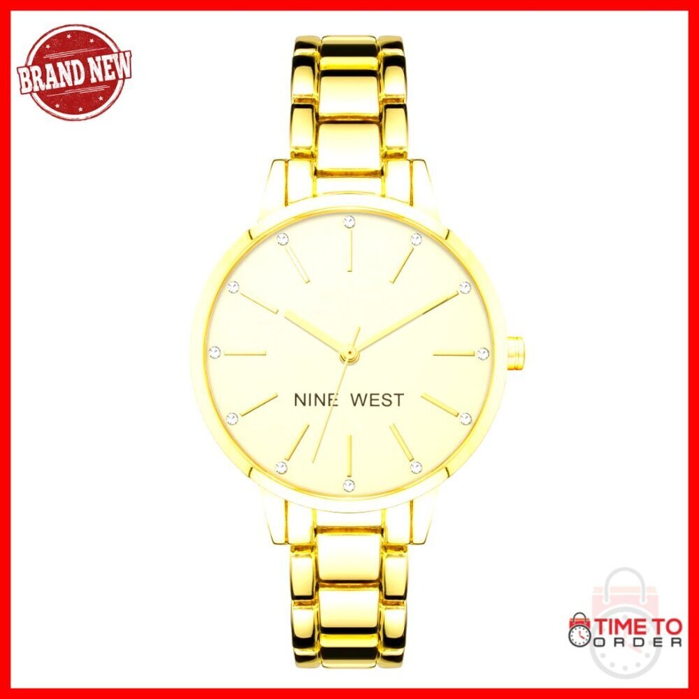 Gold-Tone Adjustable Bracelet Watch, Mineral Crystal, 36mm Case, 7in Band